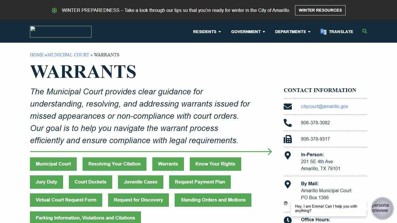 Warrants - City of Amarillo